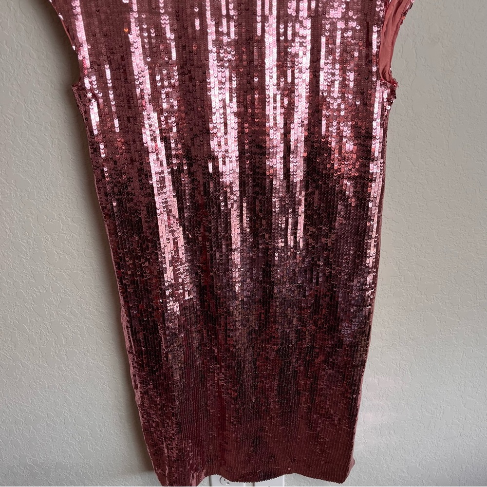 Anthropologie Maeve Kara Sequin Dress Small S Rose Pink Mini Shift Women’s - Picture 4 of 9